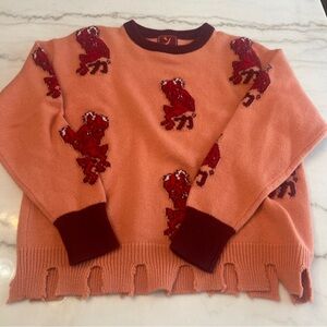 Wool Blend Women’s Sweater Asian Style Devil Guy Size Medium